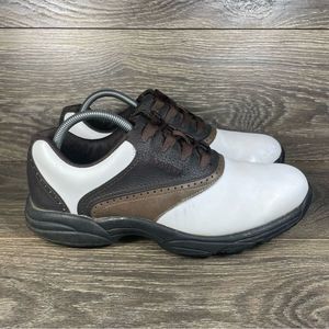 FootJoy Men's Size 10 GreenJoys White Brown Soft Spikes Golf Shoes